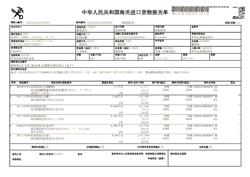 艺术品进口清关案例