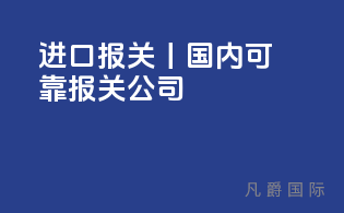 进口报关丨国内可靠报关公司