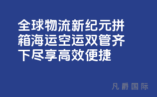 全球物流新纪元：拼箱海运+空运，双管齐下，尽享高效便捷！