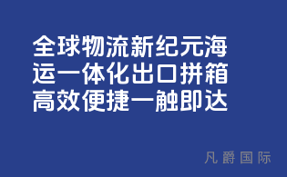 全球物流新纪元：海运一体化出口拼箱，高效便捷，一触即达！