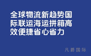 全球物流新趋势：国际联运海运拼箱，高效便捷，省心省力！