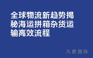 全球物流新趋势：揭秘海运拼箱杂货运输高效流程！