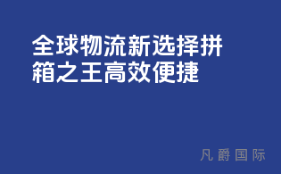 全球物流新选择，拼箱之王，高效便捷！