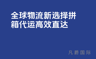 全球物流新选择，拼箱代运，高效直达！