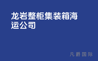 龙岩整柜集装箱海运公司